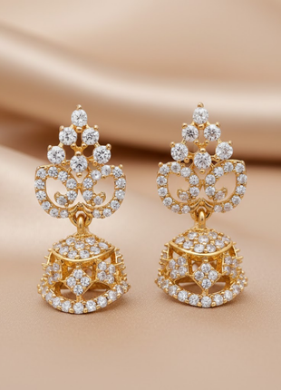 Crimson White Bead Jhumka Earrings By 2wist Designs