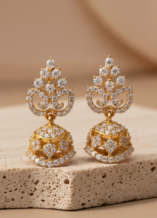 Crimson White Bead Jhumka Earrings By 2wist Designs