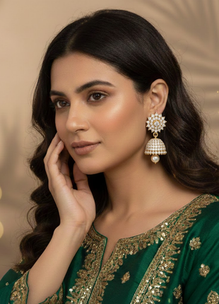 Pearl Bead Elegant Jhumka Earrings By 2wist Designs