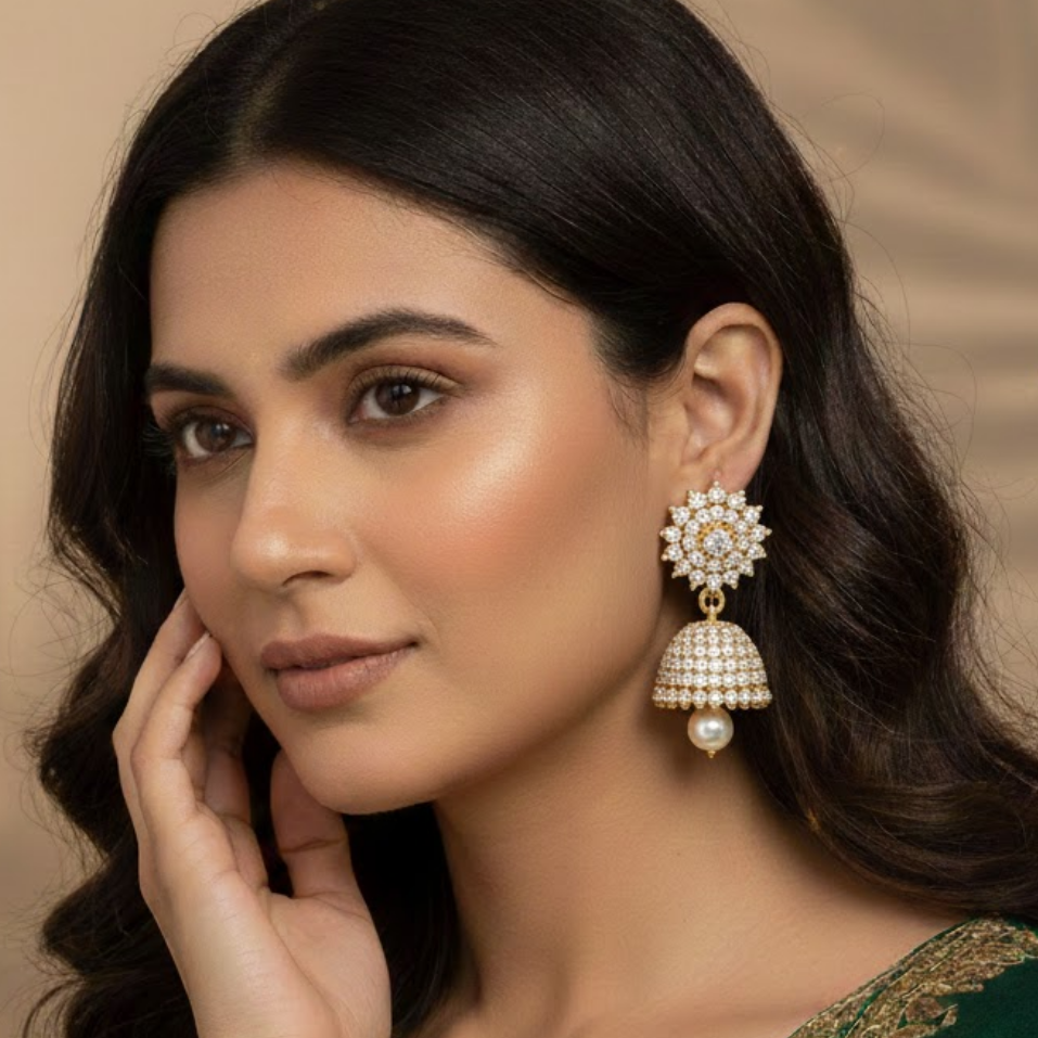 Pearl Bead Elegant Jhumka