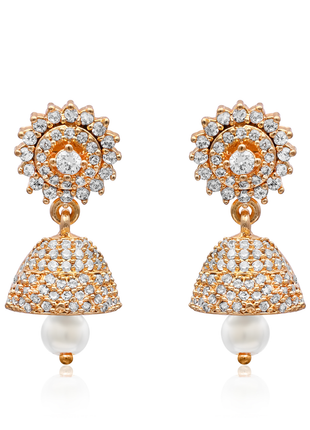 Pearl Bead Elegant Jhumka Earrings By 2wist Designs