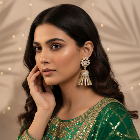 White Pearl Classic Jhumka Earrings By 2wist Designs