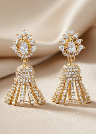 White Pearl Classic Jhumka Earrings By 2wist Designs