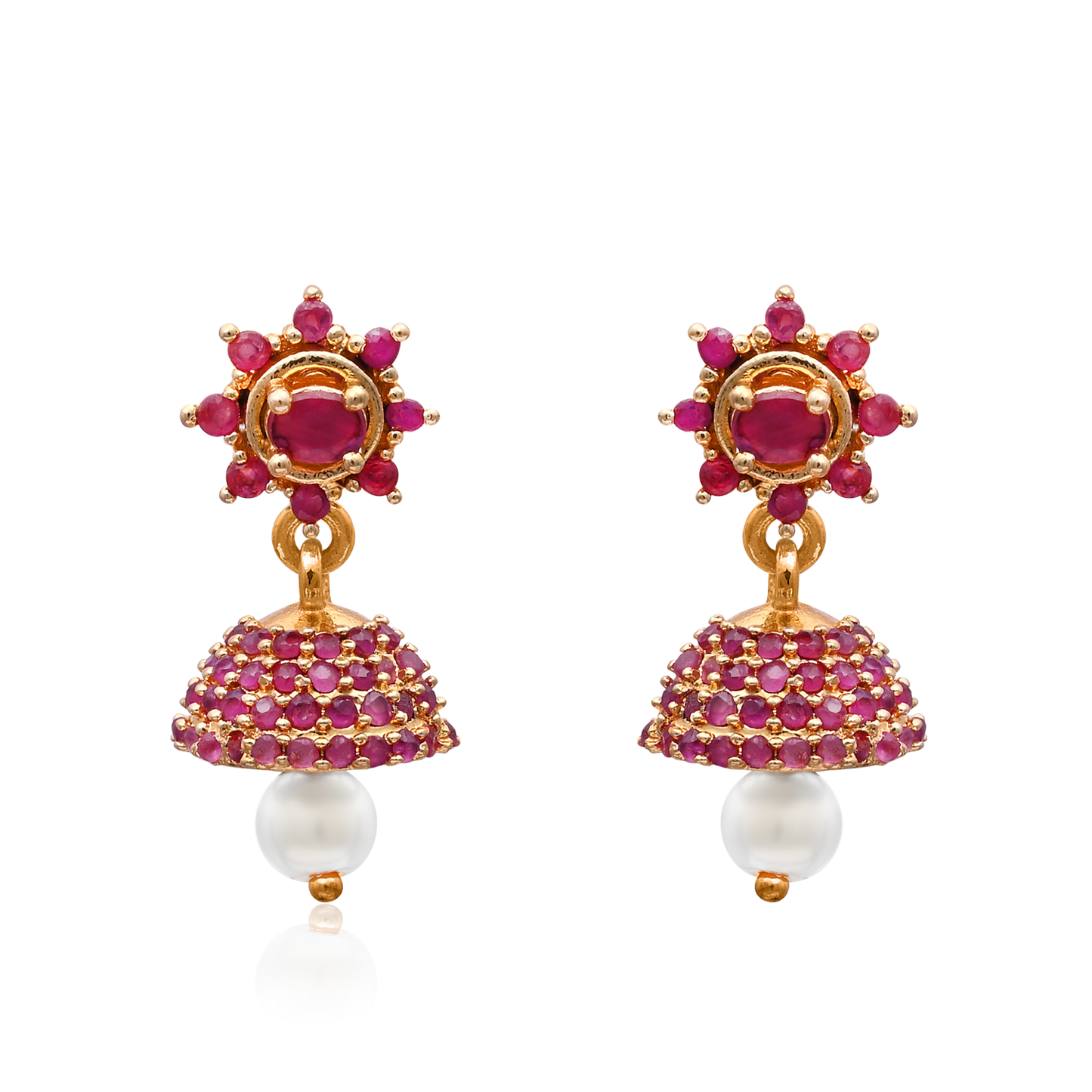 Crimson Red And Pearl Dangle