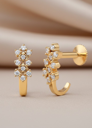 Crimson White Stone Statement Earrings By 2wist Designs