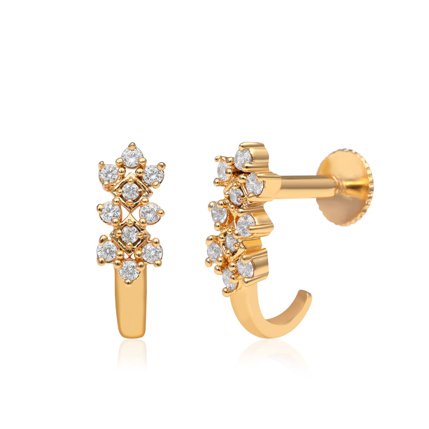 Crimson & White Stone Statement Earrings