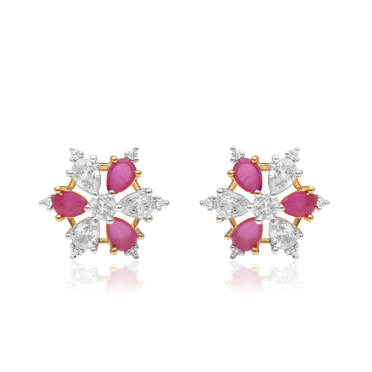 Gold Silver Dual Tone Color Stud