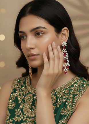 Crimson Pearl Bead Necklace Set By 2wist Designs