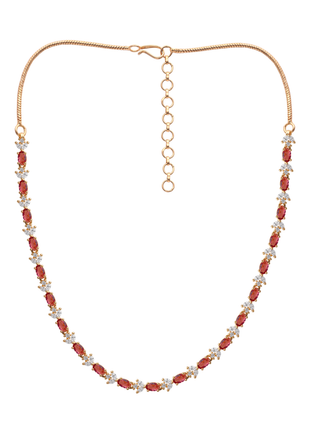 Crimson Pearl Bead Necklace Set By 2wist Designs