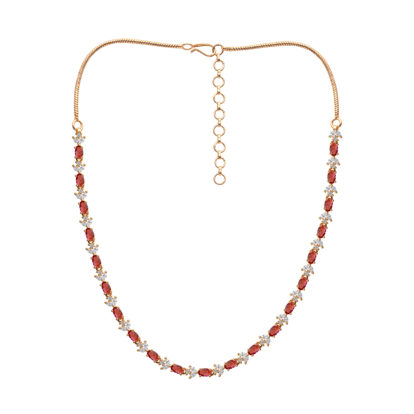 Crimson Pearl Bead Necklace Set