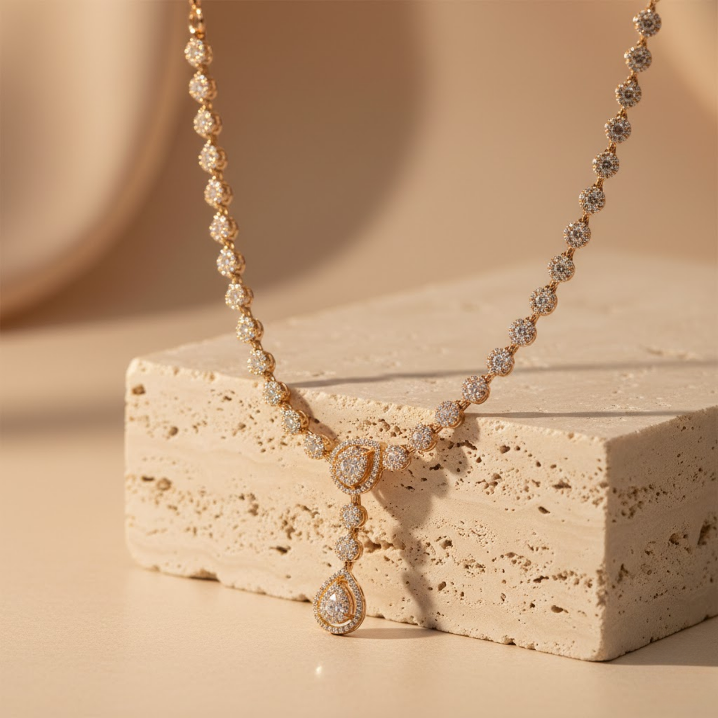 White Pearl Beaded Necklace Set