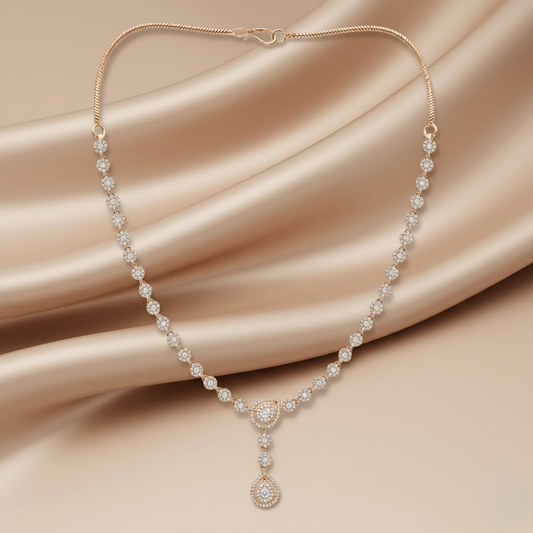 White Pearl Beaded Necklace Set