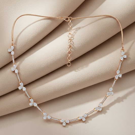Crimson Red And White Designer Necklace Set