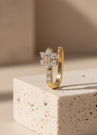 Crimson Red and Pearl White Beads Nose Pin Golden Brass By 2wist Designs