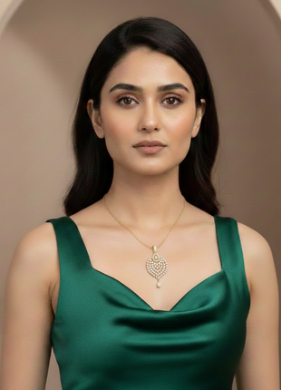 Crimson Red Pearl Statement Pendant Set By 2wist Designs