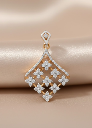 Golden Crimson White Bead Pendant Set By 2wist Designs