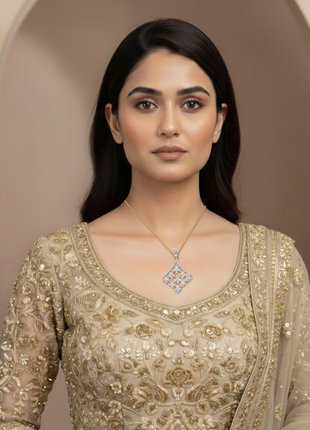 Golden Crimson White Bead Pendant Set By 2wist Designs