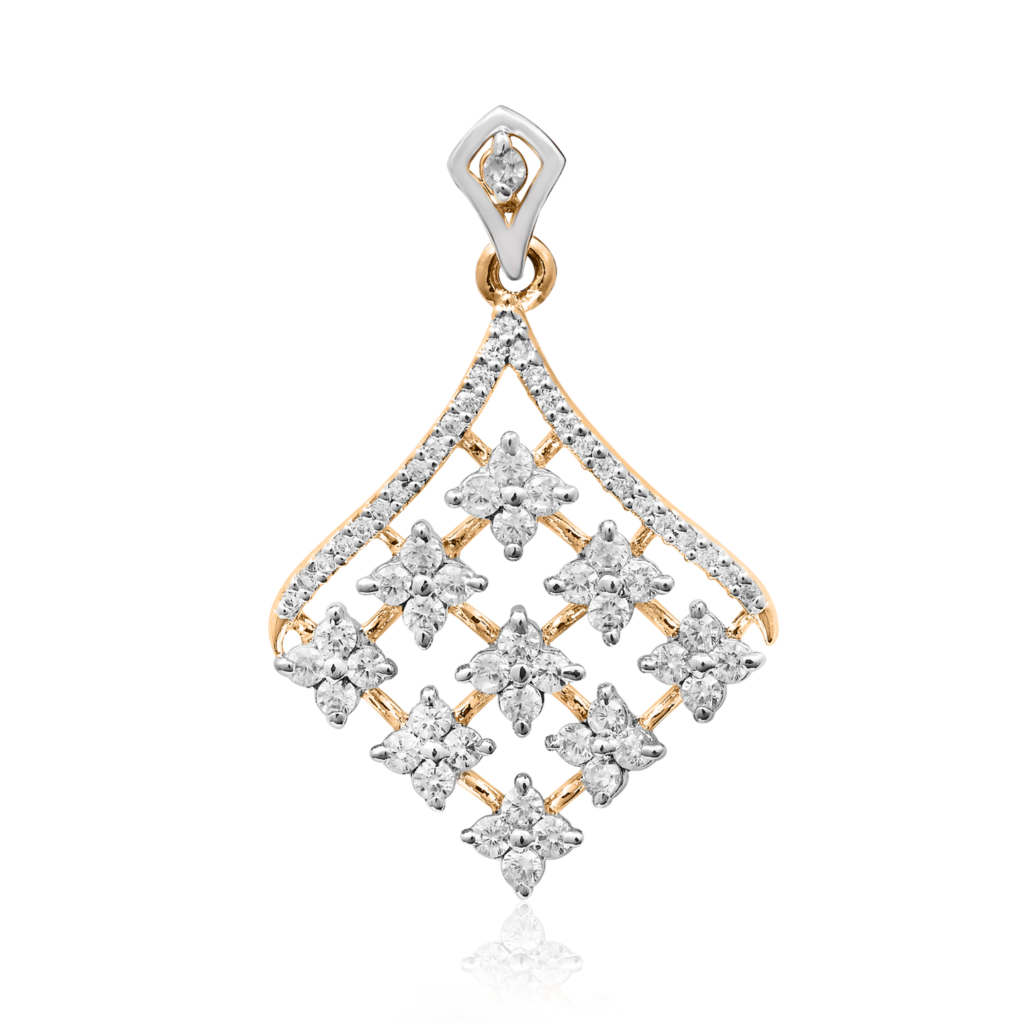 Golden Crimson White Bead Pendant Set