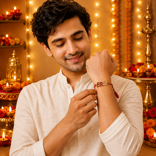 BRO Letter Rakhi Bracelet for Brother with Red