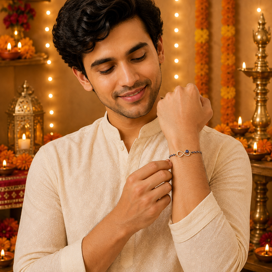Gold Infinity Evil Eye Rakhi Thread