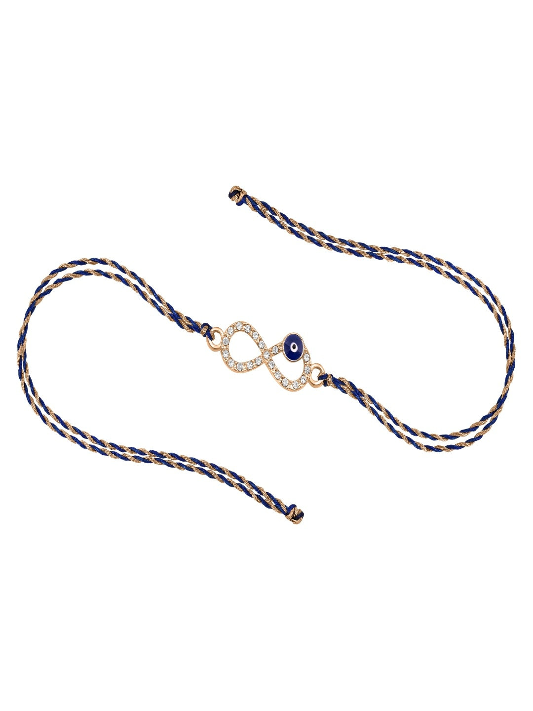 Rose Gold Infinity Evil Eye Rakhi Thread Pack of 2