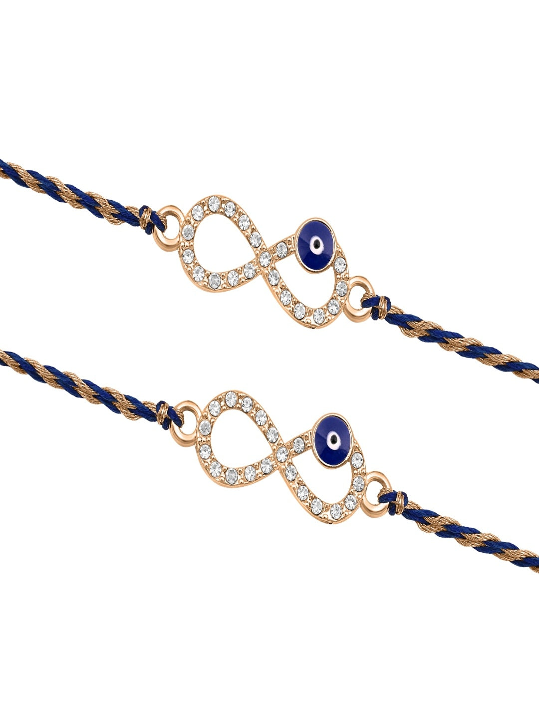 Rose Gold Infinity Evil Eye Rakhi Thread Pack of 2