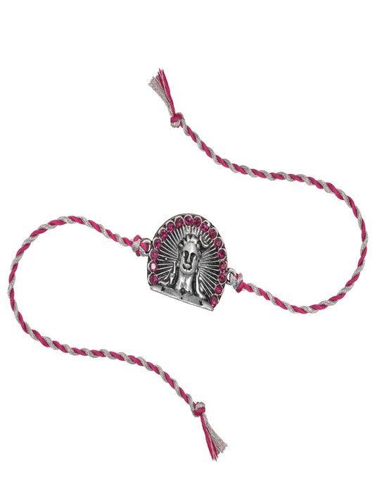 Rose Gold Leaf Evil Eye Rakhi Multicolor Thread Pack of 2