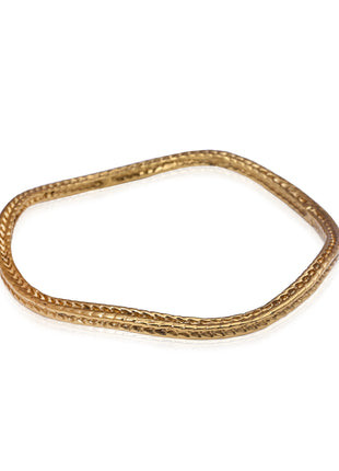 Textured Wave Gold Bangle Bracelet By 2wist Designs