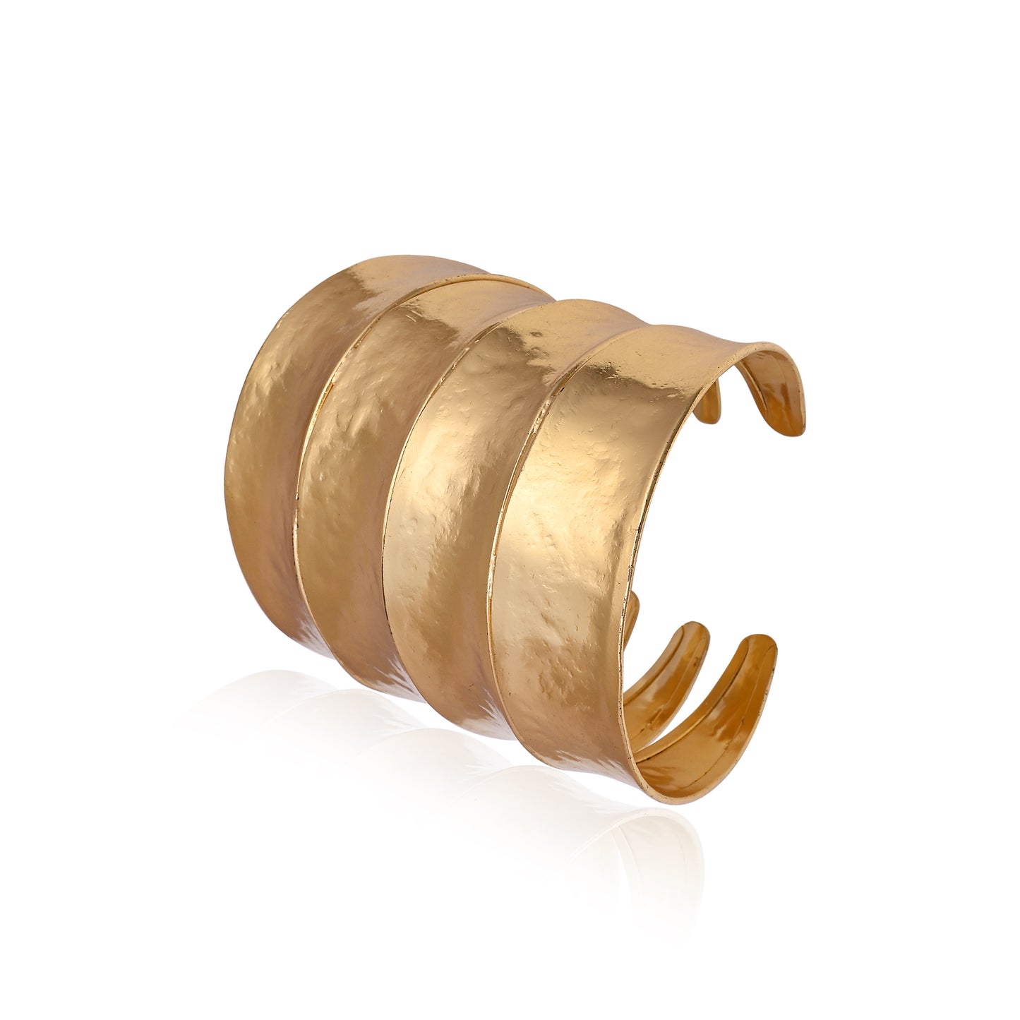 Hammered Gold Wide Cuff Bracelet