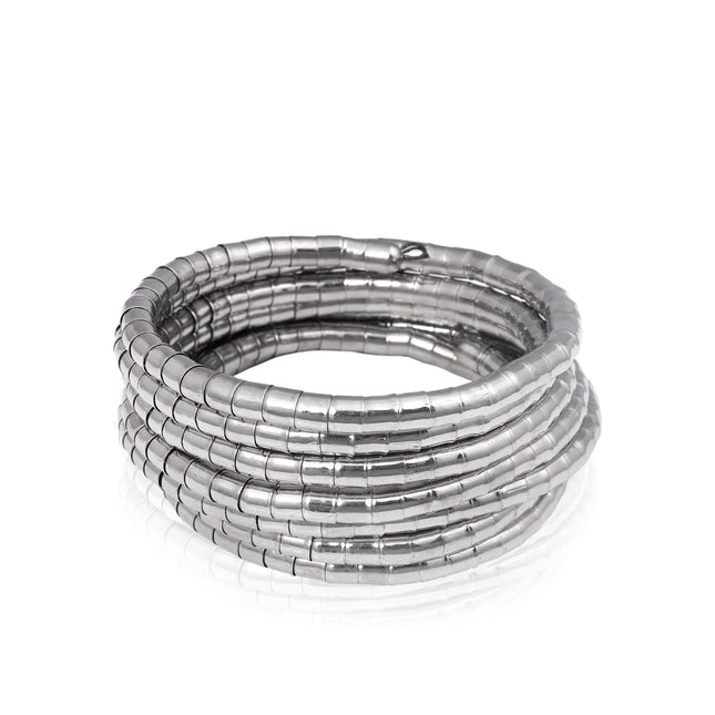 Silver Coil Wrap Bracelet