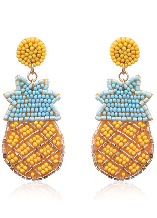 Pineapple Beaded Drop Earrings By 2wist Designs