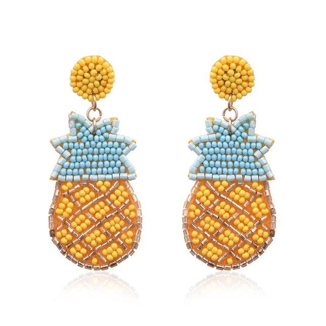 Pineapple Beaded Earrings