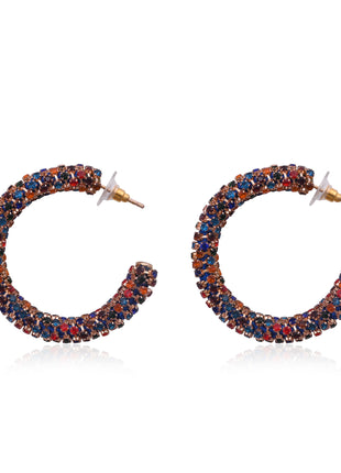 Multicolor Crystal Hoop Earrings By 2wist Designs