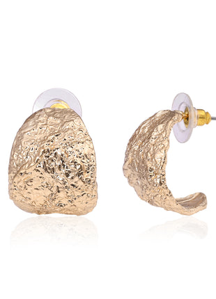 Chunky Textured Half Hoop Earrings By 2wist Designs