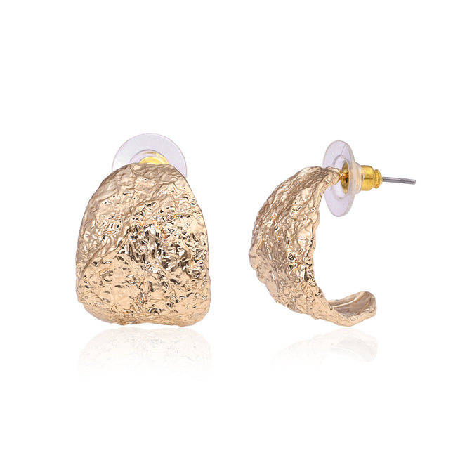 Crumpled Gold Hoop Earrings