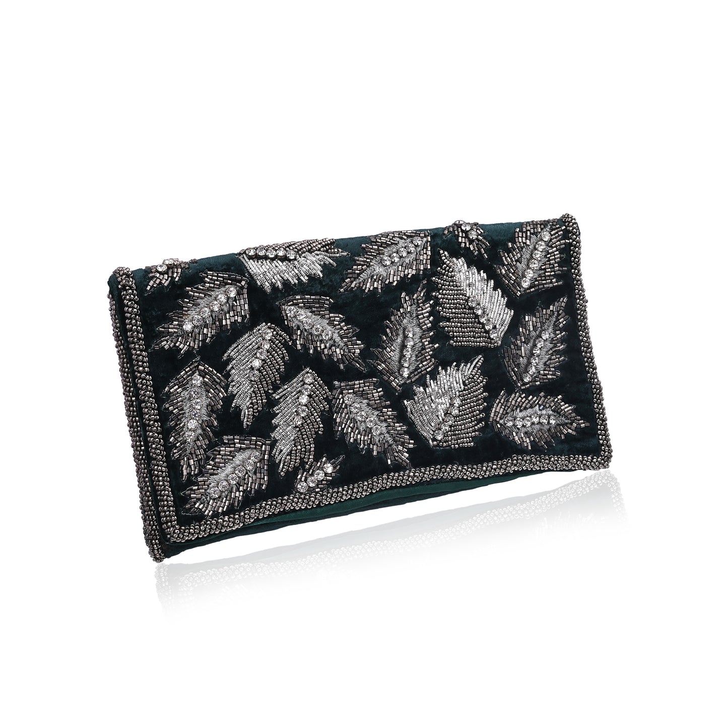 Velvet Zardosi Embroidered Clutch
