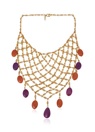 Resin Drop Mesh Statement Necklace By 2wist Designs