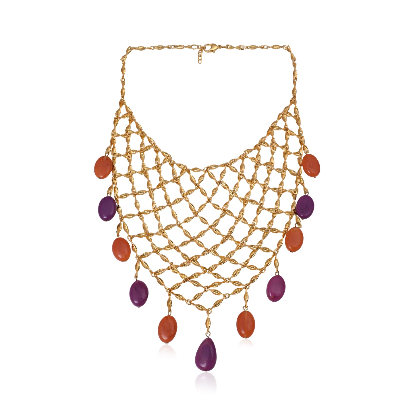 Resin Drop Mesh Statement Necklace