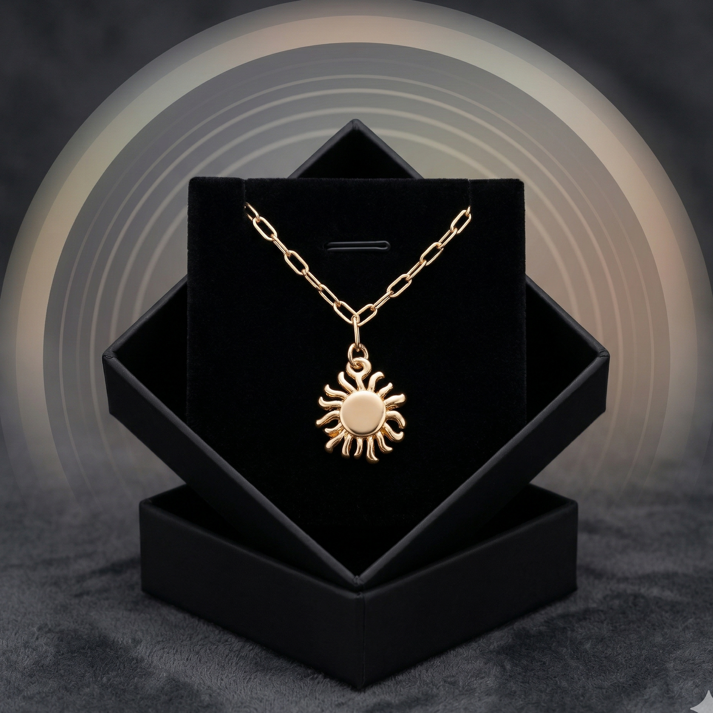 Sun Charm Elegant Paperclip Link Chain