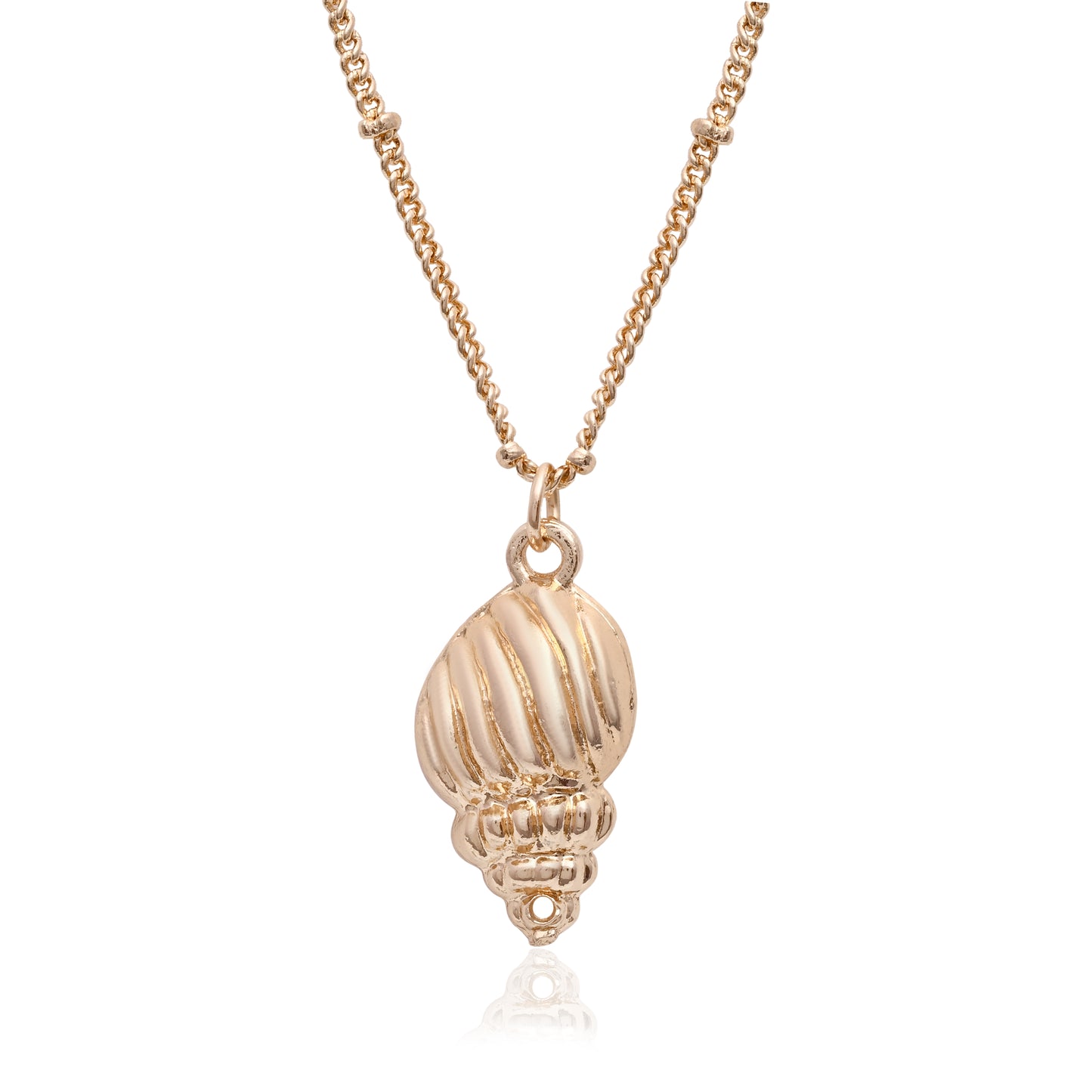 Sculpted Conch Shell Elegant Satellite Bead Chain
