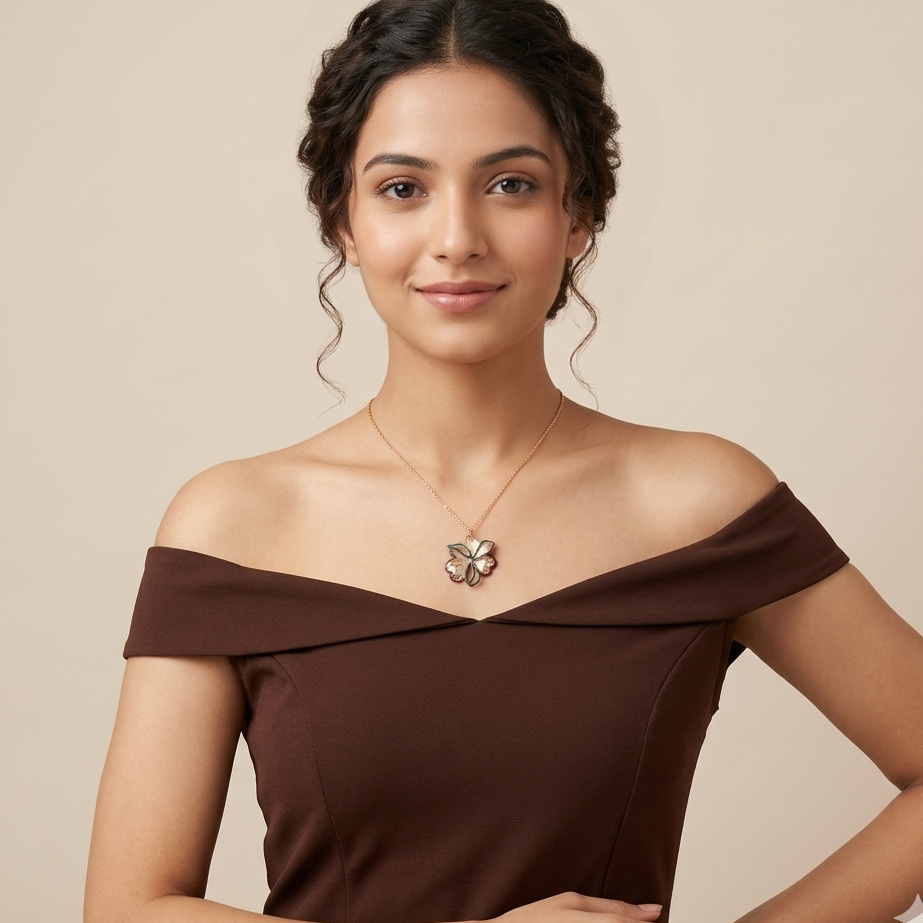Floral Maroon Enamel Detailing