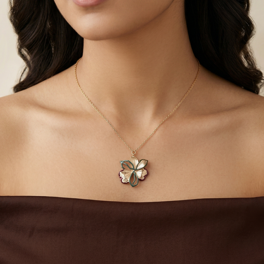 Floral Maroon Enamel Detailing