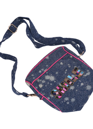 Denim Sling Bag Smile Patch By 2wist Designs