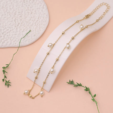 Pearl Drop Chain Necklace