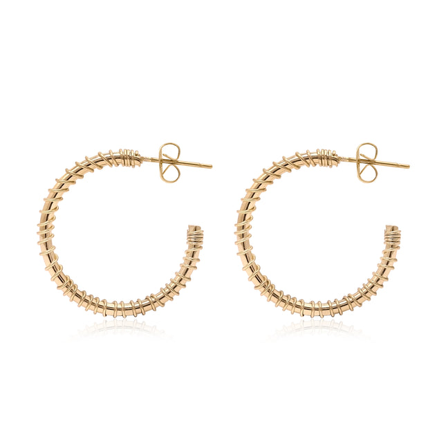 Textured Wire Hoop Earrings