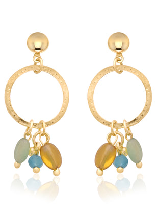 Hoop Earrings With Multicolor Beads By 2wist Designs