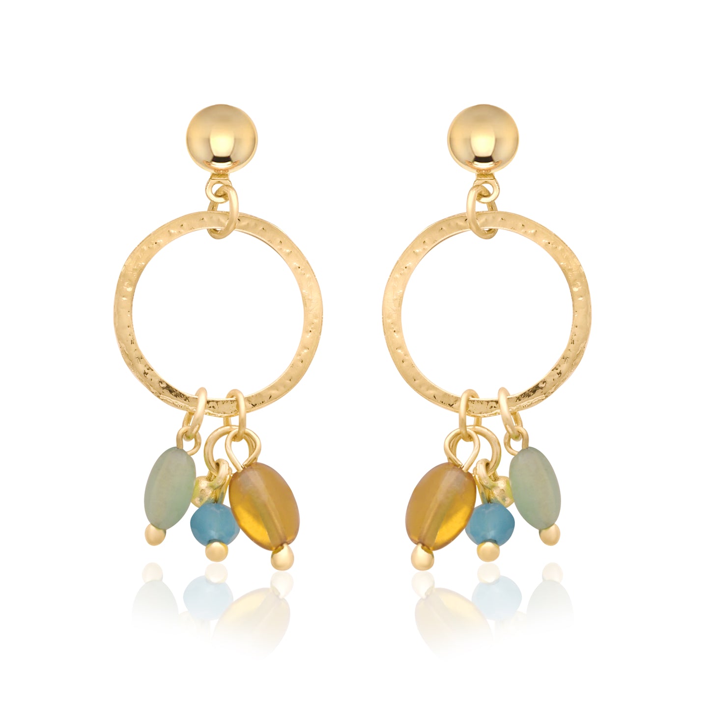 Hoop Earrings With Multicolor Beads