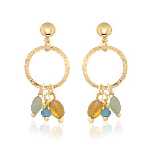 Hoop Earrings With Multicolor Beads