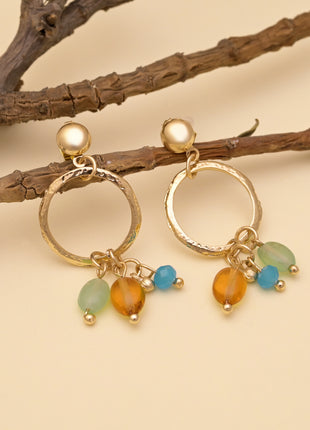 Hoop Earrings With Multicolor Beads By 2wist Designs