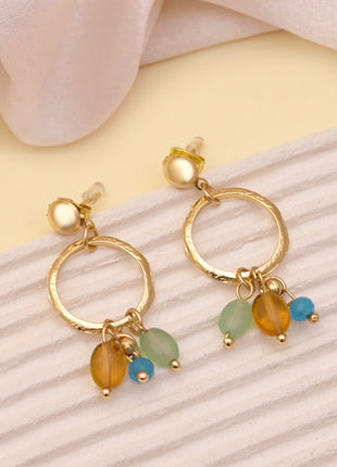 Hoop Earrings With Multicolor Beads By 2wist Designs